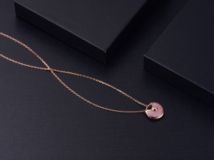 [：Polaidi Jewelry]アミュレット ローズゴールド ピンクMOP ネックレス