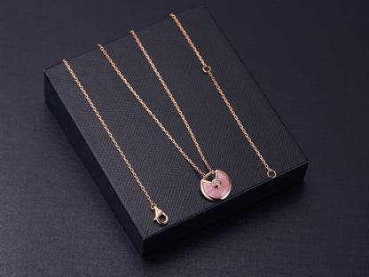 [Polaidi Jewelry]AMULETTE ROSE GOLD PINK MOP NECKLACE