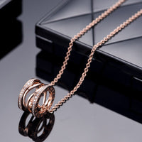 [Perlaura Jewelry ]ZERO 1 PINK GOLD DIAMOND OPEN NECKLACE