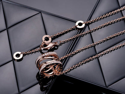 [：Polaidi]ZERO 1 PINK GOLD DIAMOND OPEN NECKLACE