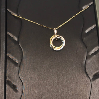 [Polaidi Jewelry]TRINITY SILVER GOLD PINK GOLD NECKLACE