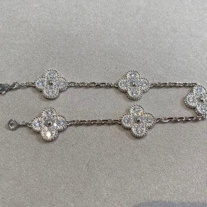 [Polaidi Jewelry] CLOVER 5 MOTIF FULL DIAMOND BRACELET COLLECTION