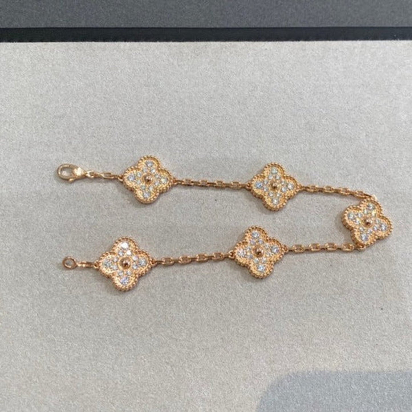 [：Polaidi Jewelry]CLOVER 5 MOTIFS  FULL DIAMOND BRACELET
