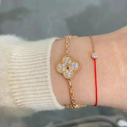 [：Polaidi Jewelry]CLOVER 5 MOTIFS  FULL DIAMOND BRACELET
