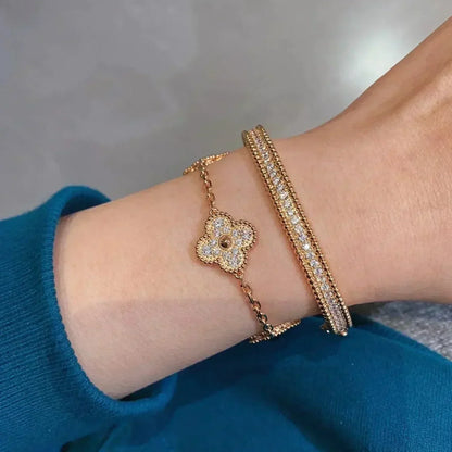 [：Polaidi Jewelry]CLOVER 5 MOTIFS  FULL DIAMOND BRACELET