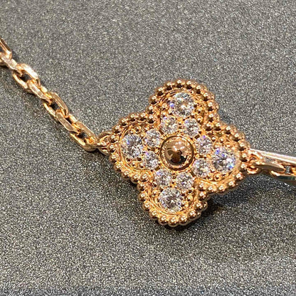 [：Polaidi Jewelry]CLOVER 5 MOTIFS  FULL DIAMOND BRACELET