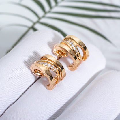 [：Polaidi]ZERO 1 PINK GOLD DIAMONDS EARRINGS