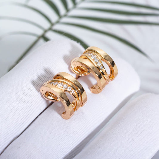 [：Polaidi]ZERO 1 PINK GOLD DIAMONDS EARRINGS