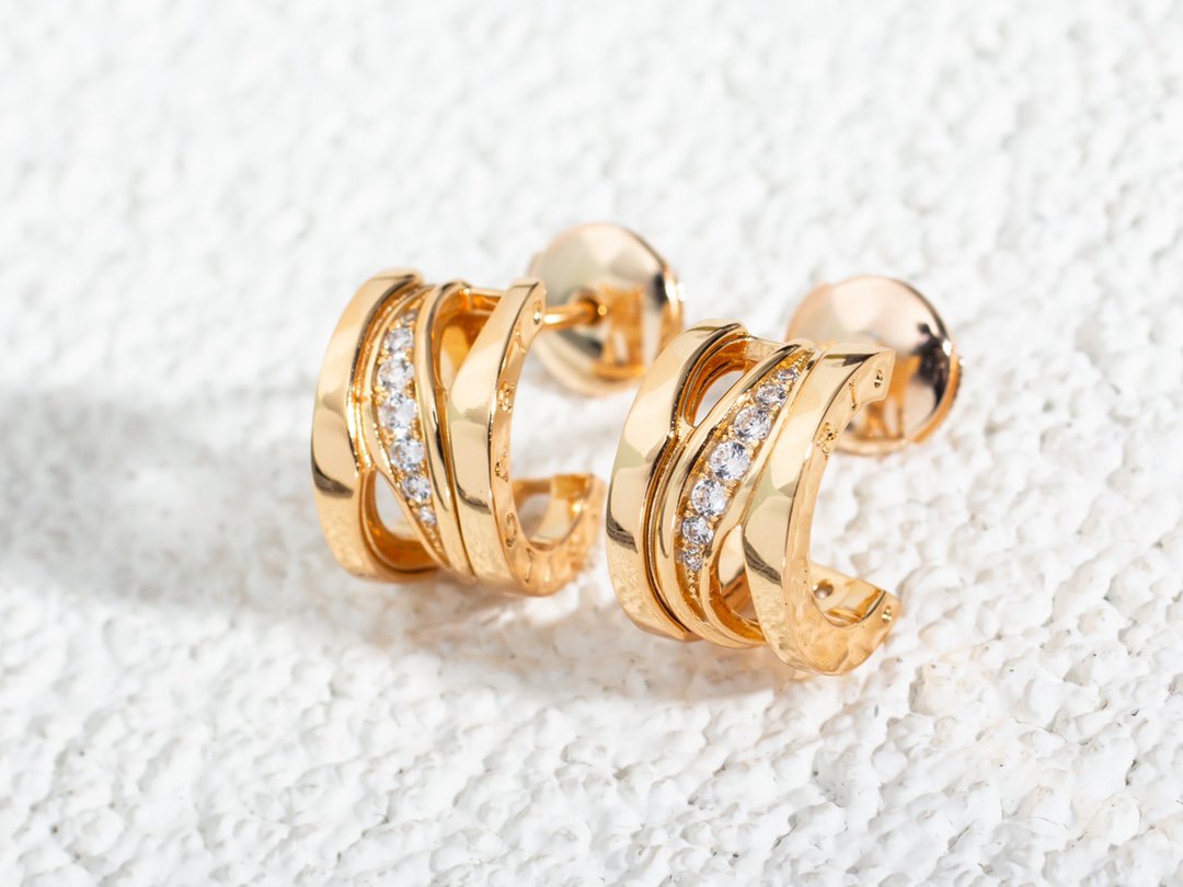 [：Polaidi]ZERO 1 PINK GOLD DIAMONDS EARRINGS