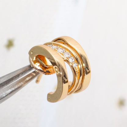 [：Polaidi]ZERO 1 PINK GOLD DIAMONDS EARRINGS