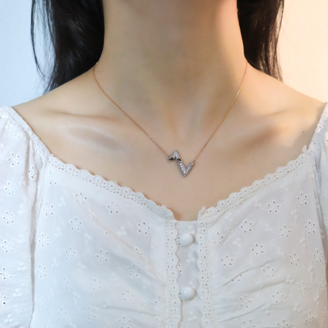 [Polaidi Jewelry]VOLT SILVER DIAMOND PEDANT NECKLACE