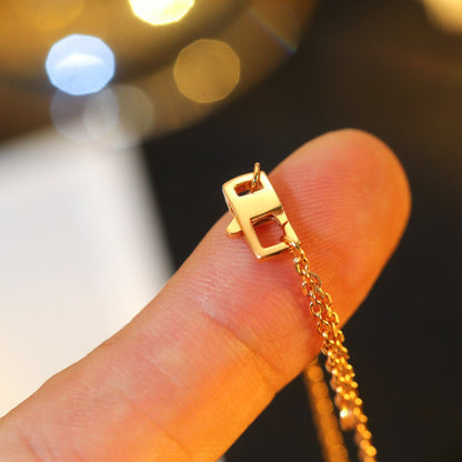 [：Polaidi Jewelry]スターアンドサン ダイヤモンドピンクゴールドネックレス