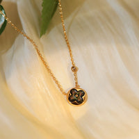 [Perlaura Jewelry ]SUN PEDANT PINK GOLD 1 DIAMOND NECKLACE