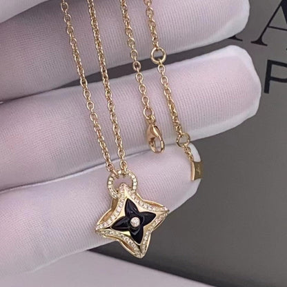 [：Polaidi Jewelry]スターペンダントピンクゴールドダイヤモンドネックレス