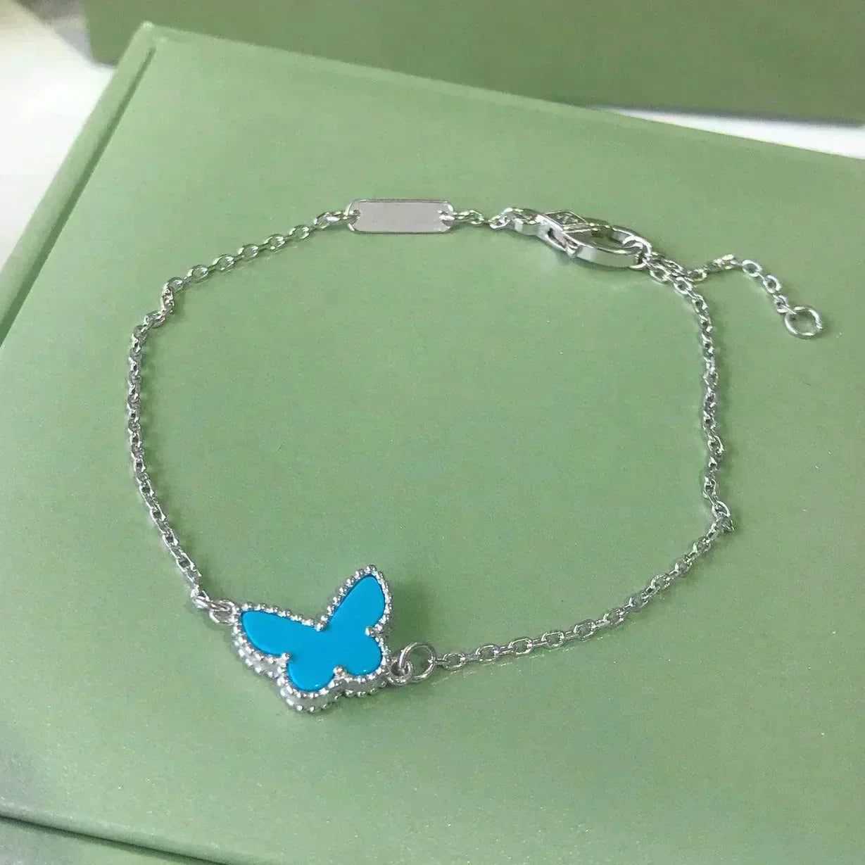 [：Polaidi Jewelry]BUTTERFLY TURQUOISE BUTTERFLY BRACELET SILVER