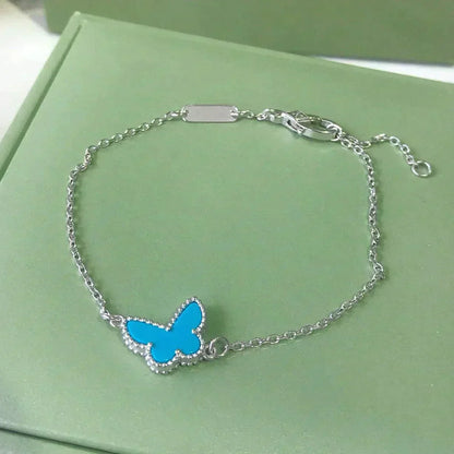 [：Polaidi Jewelry]BUTTERFLY TURQUOISE BUTTERFLY BRACELET SILVER