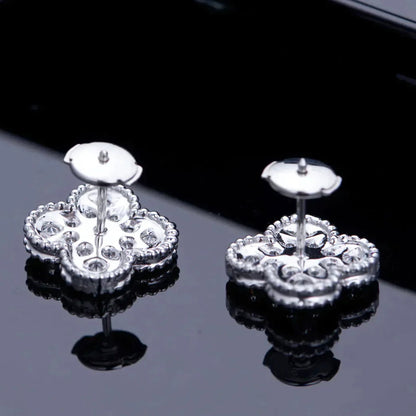 [Polaidi Jewelry]CLOVER 1 MOTIFS DIAMOND STUD EARRINGS SILVER