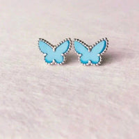 [Perlaura Jewelry ]BUTTERFLY TURQUOISE EARRINGS SILVER