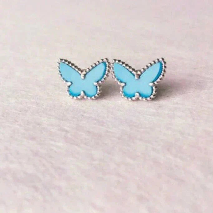 [Polaidi Jewelry]BUTTERFLY TURQUOISE EARRINGS SILVER