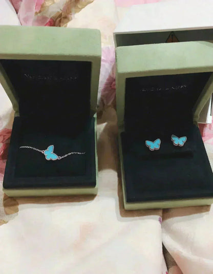 [：Polaidi Jewelry]バタフライターコイズピアス シルバー