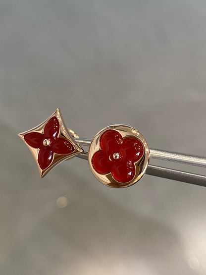 [：Polaidi Jewelry]星と太陽のピンクゴールドカーネリアンスタッドピアス
