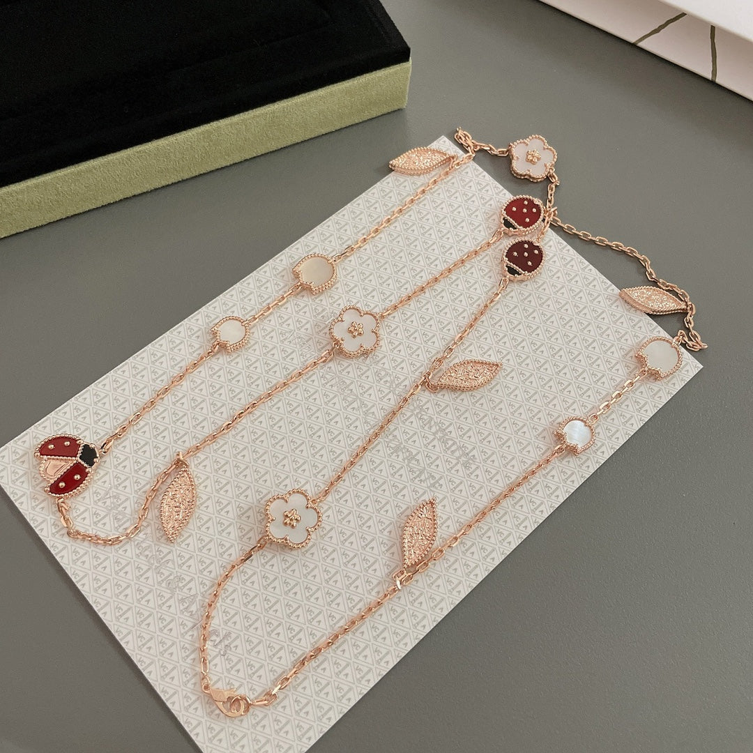 [：Polaidi Jewelry]LUCKY SPRING 15 MOTIFS ROSE GOLD NECKLACE