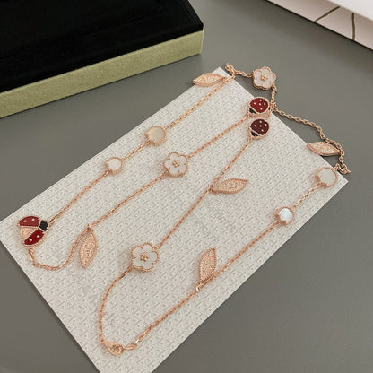[：Polaidi Jewelry]LUCKY SPRING 15 MOTIFS ROSE GOLD NECKLACE