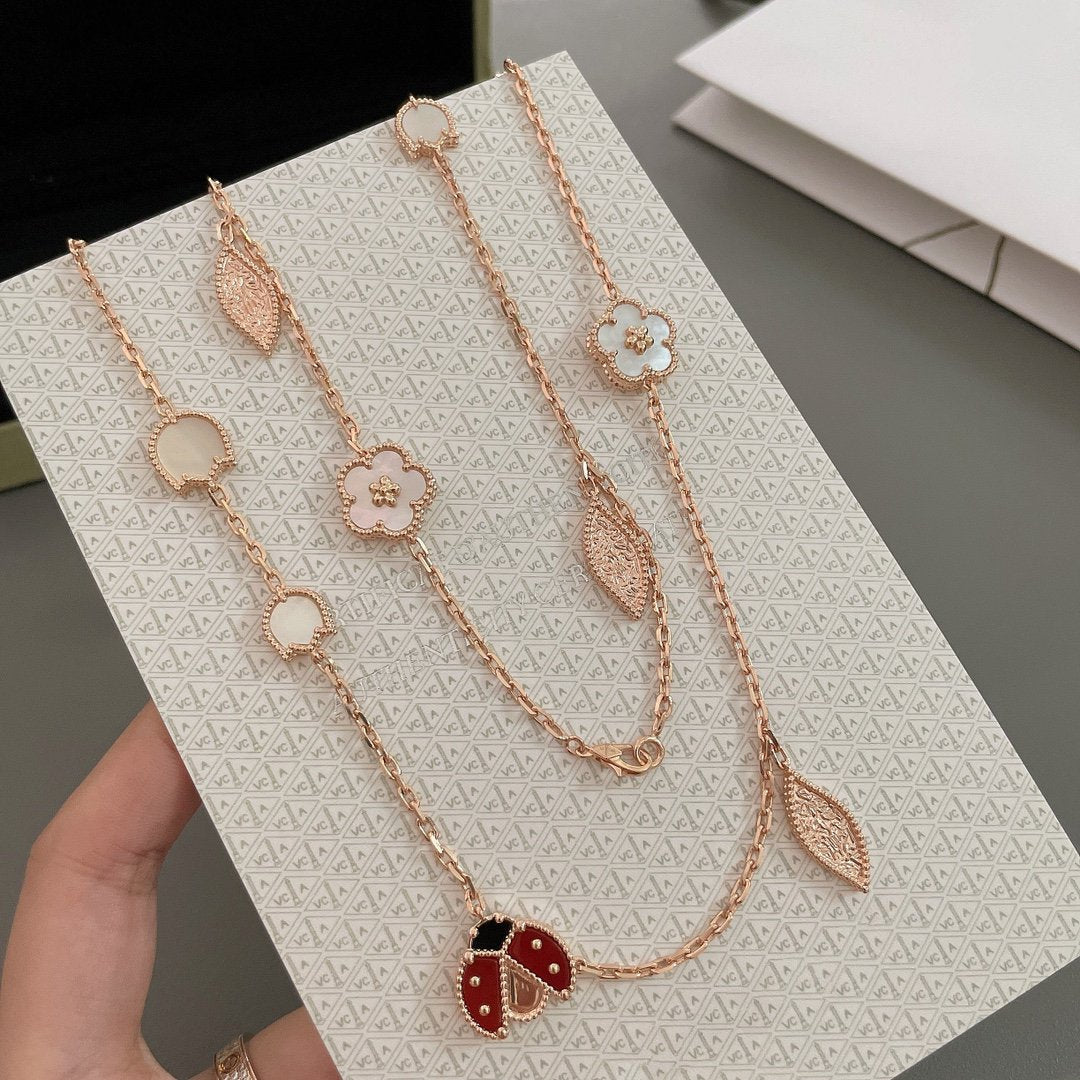 [：Polaidi Jewelry]LUCKY SPRING 15 MOTIFS ROSE GOLD NECKLACE