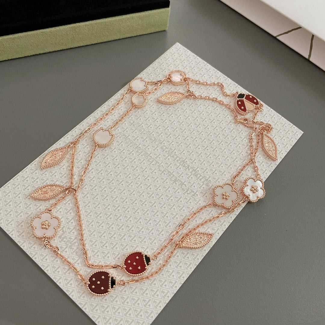 [：Polaidi Jewelry]LUCKY SPRING 15 MOTIFS ROSE GOLD NECKLACE