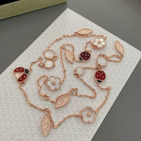 [Perlaura Jewelry ]LUCKY SPRING 15 MOTIFS ROSE GOLD NECKLACE
