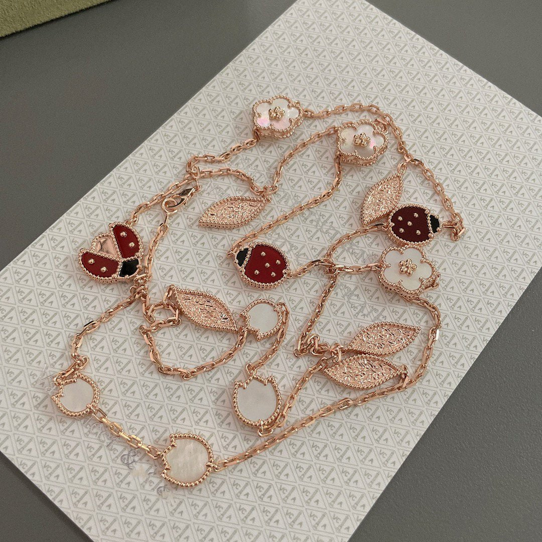 [：Polaidi Jewelry]LUCKY SPRING 15 MOTIFS ROSE GOLD NECKLACE