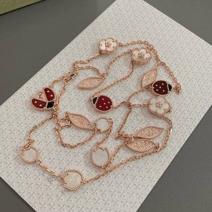[：Polaidi Jewelry]LUCKY SPRING 15 MOTIFS ROSE GOLD NECKLACE