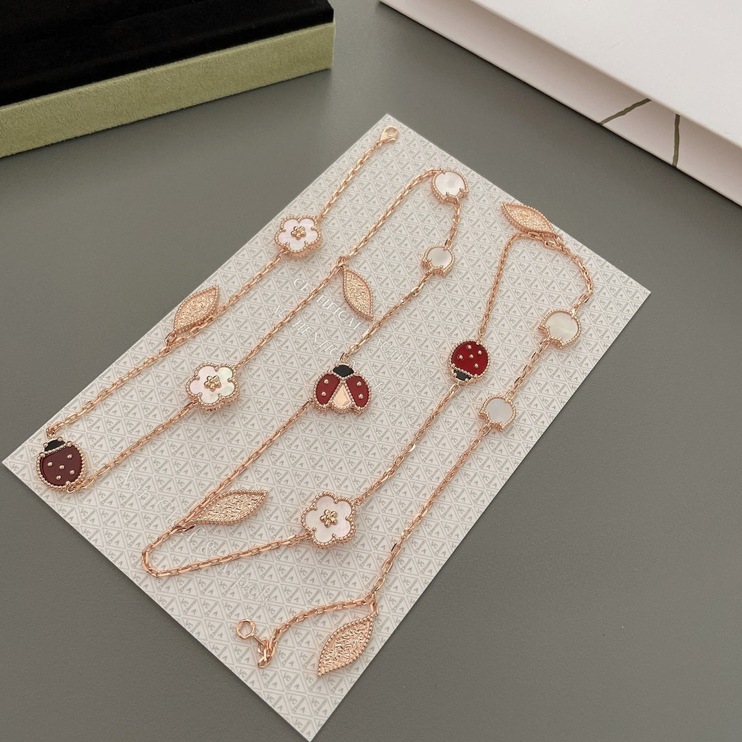[Polaidi Jewelry]LUCKY SPRING 15 MOTIFS ROSE GOLD NECKLACE