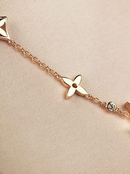 [Polaidi Jewelry]STAR AND SUN 7 MOTIFS GOLD BRACELET