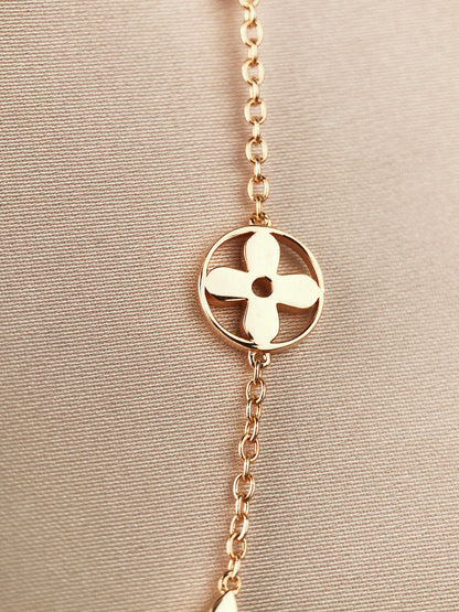 [：Polaidi Jewelry]STAR AND SUN 7 MOTIFS GOLD BRACELET