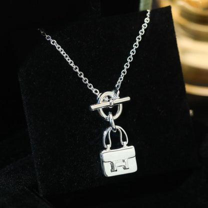 [Polaidi Jewelry]POP H PEDANT SILVER NECKLACE