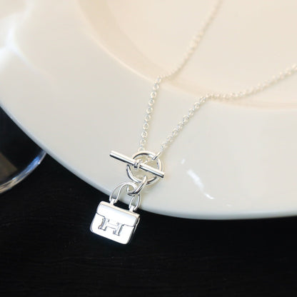 [Polaidi Jewelry]POP H PEDANT SILVER NECKLACE
