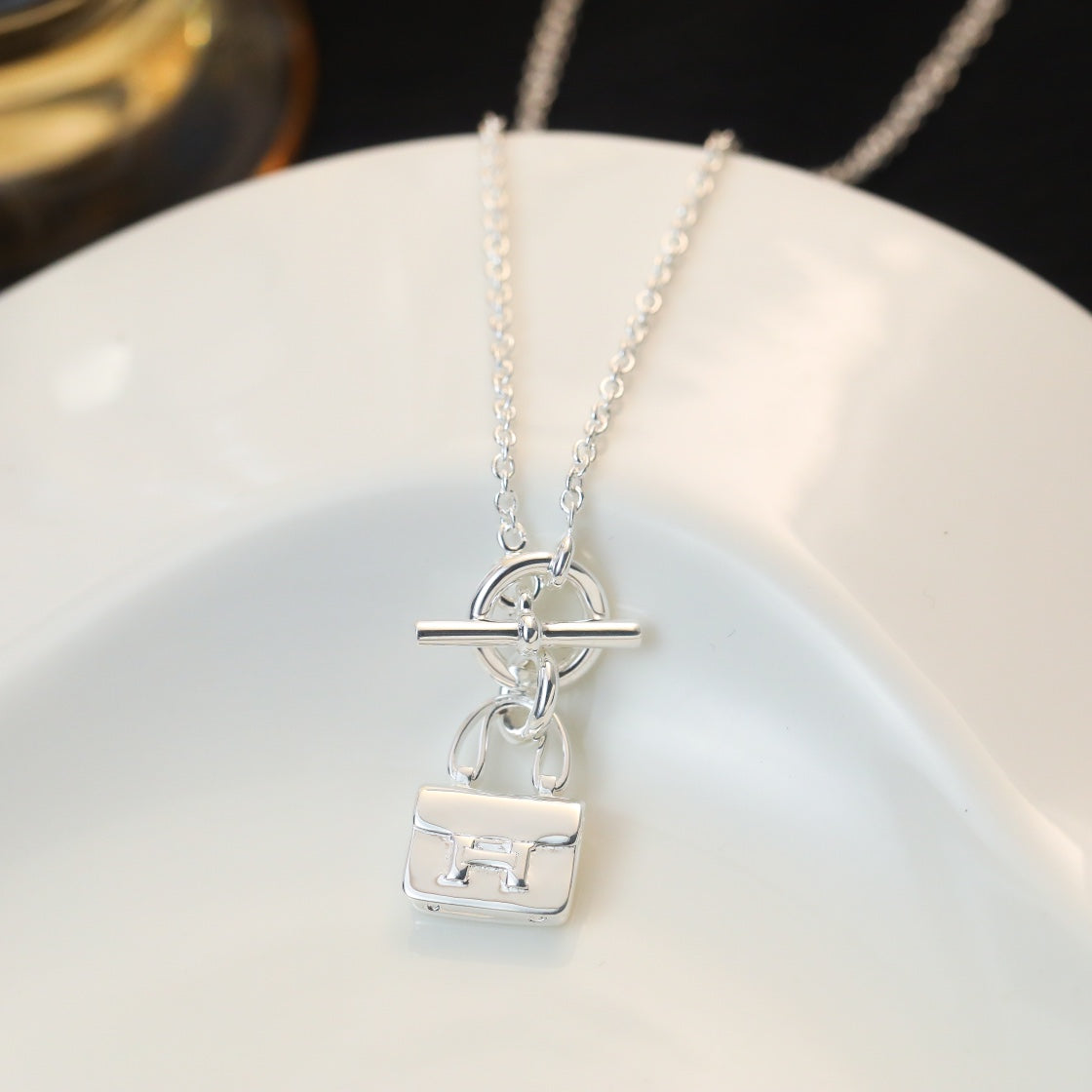 [Polaidi Jewelry]POP H PEDANT SILVER NECKLACE