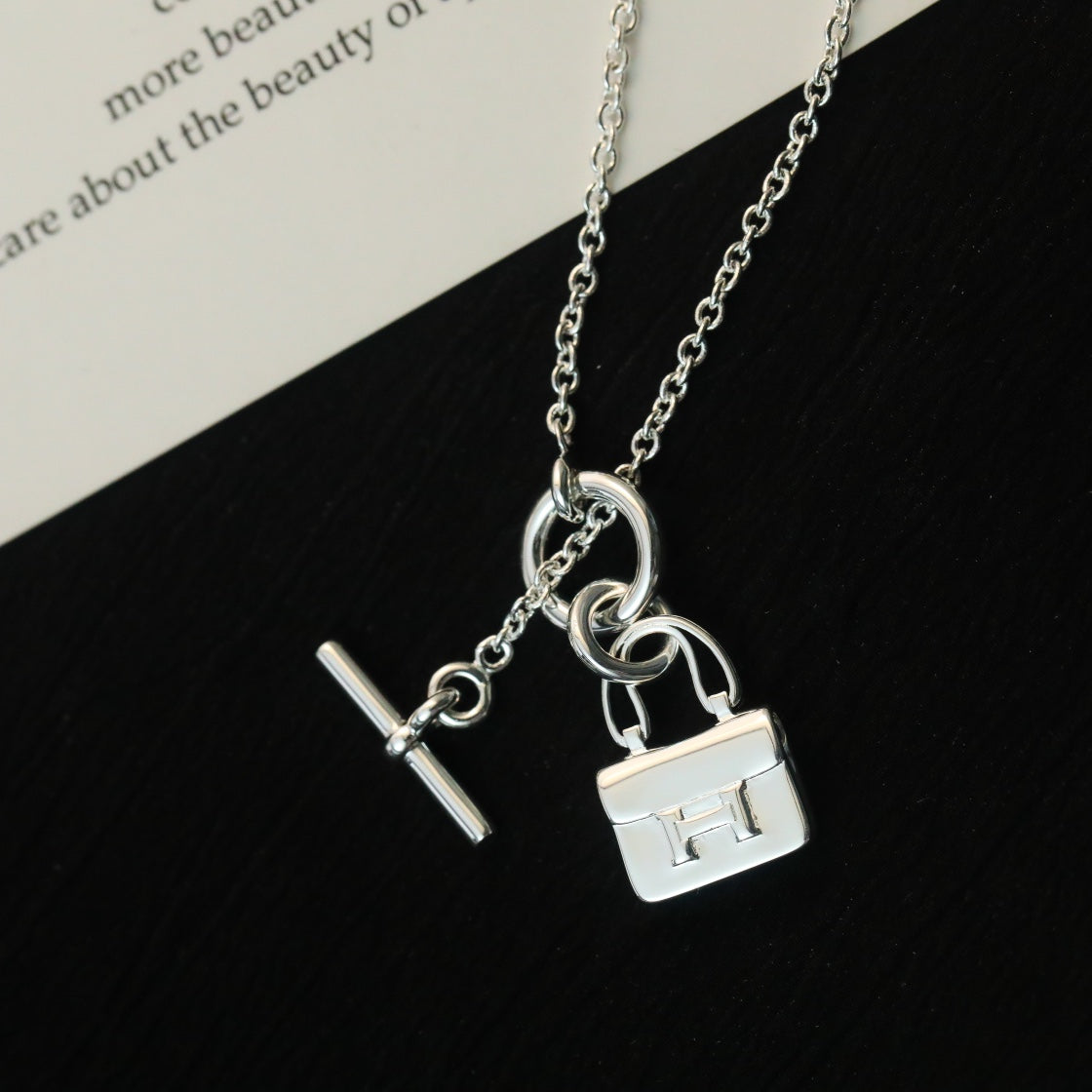 [Polaidi Jewelry]POP H PEDANT SILVER NECKLACE