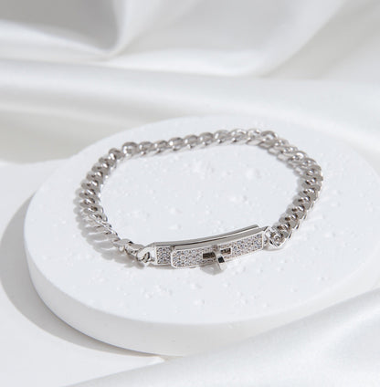 [Polaidi Jewelry]KELLY CHAIN SILVER DIAMOND BRACELET
