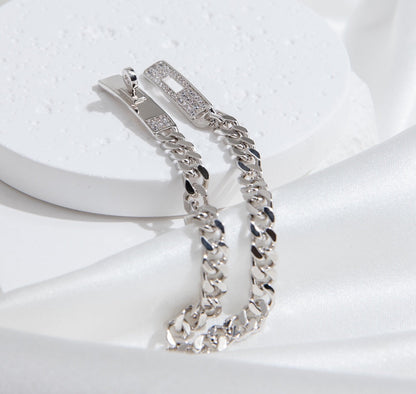 [Polaidi Jewelry]KELLY CHAIN SILVER DIAMOND BRACELET