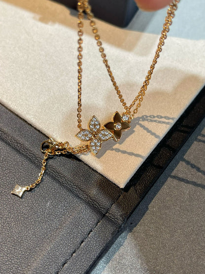 [Polaidi Jewelry]STAR BLOSSOM NECKLACE PINK GOLD DIAMONDS