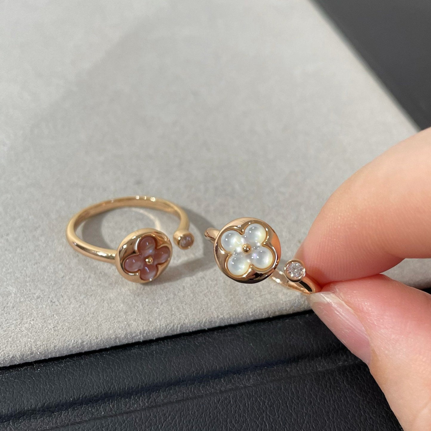 [Polaidi Jewelry]SUN 1 DIAMOND PINK MOP RING