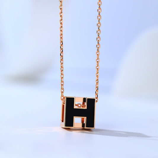 [Polaidi Jewelry]H CAGE PINK GOLD NECKLACE