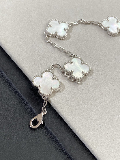 [：Polaidi Jewelry]CLOVER SILVER MOP 5 MOTIF BRACELET