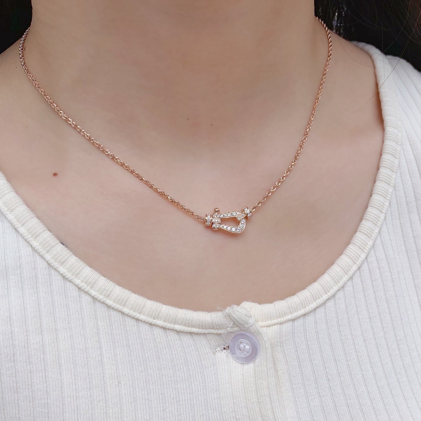 [Polaidi Jewelry]FORCE 10 PINK GOLD DIAMOND NECKLACE