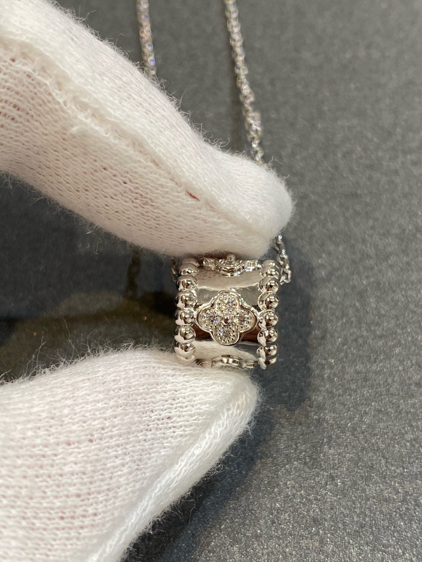 [：Polaidi Jewelry]ペルレペンダント シルバー ダイヤモンド ネックレス