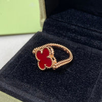 [Perlaura Jewelry ]CLOVER RIVERSIBLE PINK GOLD RING