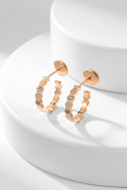 [Polaidi Jewelry]BEE LOVE DIAMOND HOOP EARRINGS