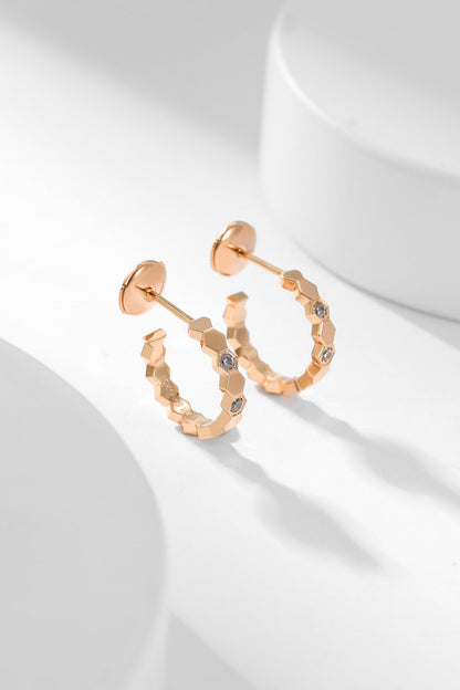 [：Polaidi Jewelry]BEE LOVE DIAMOND HOOP EARRINGS